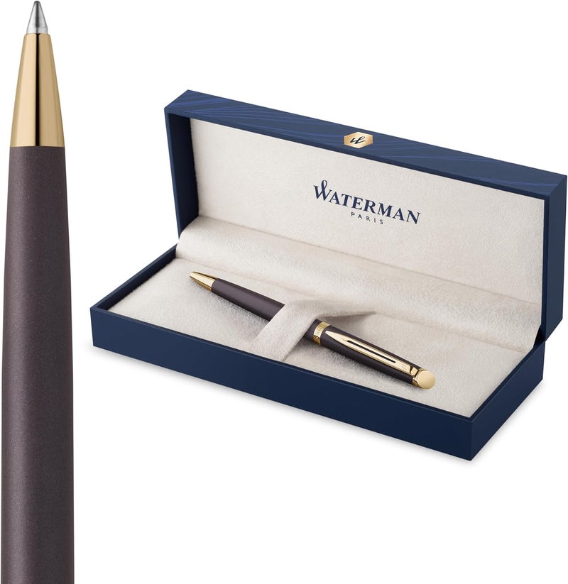 Waterman Hémisphère Ballpoint Pen - The Understated Edit - Lava Black - Medium Tip with Blue Ink - Gift Box - Image 1